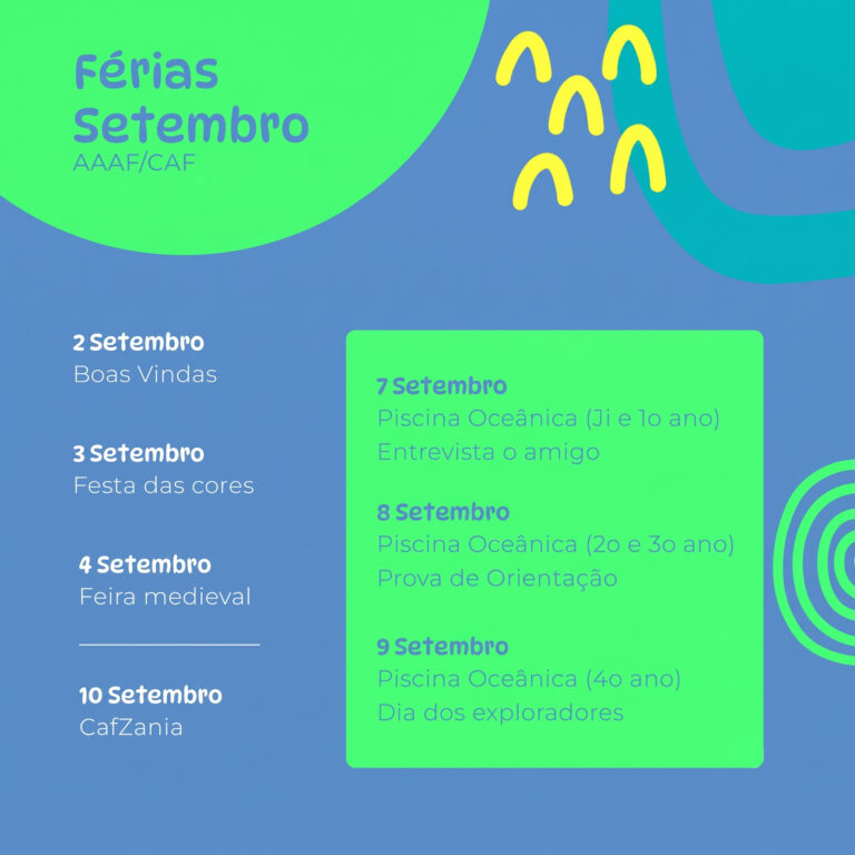 Calendário de Atividades — CAF/AAAF antes do arranque do ano letivo 2026/2027